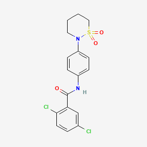 molecular formula C17H16Cl2N2O3S B2843783 2,5-dichloro-N-[4-(1,1-dioxothiazinan-2-yl)phenyl]benzamide CAS No. 899979-66-9