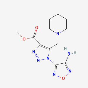 molecular formula C12H17N7O3 B2843790 methyl 1-(4-amino-1,2,5-oxadiazol-3-yl)-5-(piperidin-1-ylmethyl)-1H-1,2,3-triazole-4-carboxylate CAS No. 312277-78-4