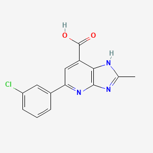 molecular formula C14H10ClN3O2 B2843791 5-(3-chlorophenyl)-2-methyl-3H-imidazo[4,5-b]pyridine-7-carboxylic acid CAS No. 1021083-37-3