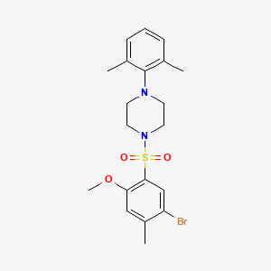molecular formula C20H25BrN2O3S B2843795 1-(5-Bromo-2-methoxy-4-methylphenyl)sulfonyl-4-(2,6-dimethylphenyl)piperazine CAS No. 1903443-94-6