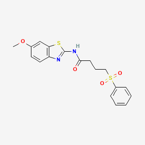 N-(6-methoxybenzo[d]thiazol-2-yl)-4-(phenylsulfonyl)butanamide