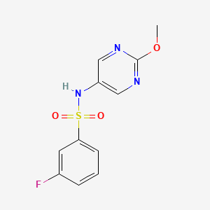 molecular formula C11H10FN3O3S B2843797 3-氟-N-(2-甲氧基嘧啶-5-基)苯磺酰胺 CAS No. 1421524-64-2