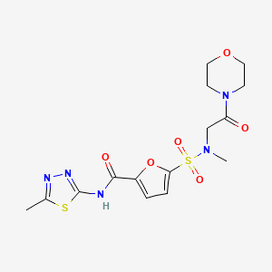 molecular formula C15H19N5O6S2 B2843798 N-(5-methyl-1,3,4-thiadiazol-2-yl)-5-(N-methyl-N-(2-morpholino-2-oxoethyl)sulfamoyl)furan-2-carboxamide CAS No. 1170092-19-9