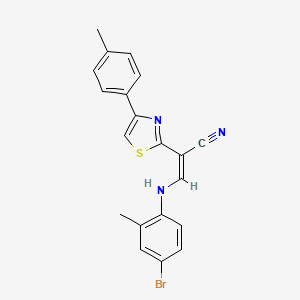 molecular formula C20H16BrN3S B2843813 (Z)-3-((4-bromo-2-methylphenyl)amino)-2-(4-(p-tolyl)thiazol-2-yl)acrylonitrile CAS No. 683257-45-6