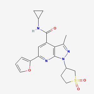 N-cyclopropyl-1-(1,1-dioxidotetrahydrothiophen-3-yl)-6-(furan-2-yl)-3-methyl-1H-pyrazolo[3,4-b]pyridine-4-carboxamide
