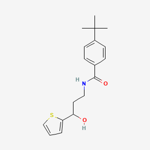 molecular formula C18H23NO2S B2843817 4-(tert-butyl)-N-(3-hydroxy-3-(thiophen-2-yl)propyl)benzamide CAS No. 1421453-78-2