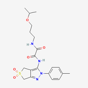 molecular formula C20H26N4O5S B2843819 N1-(5,5-dioxido-2-(p-tolyl)-4,6-dihydro-2H-thieno[3,4-c]pyrazol-3-yl)-N2-(3-isopropoxypropyl)oxalamide CAS No. 899944-48-0