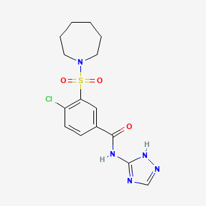 B2843821 3-(1-azepanylsulfonyl)-4-chloro-N-(1H-1,2,4-triazol-5-yl)benzamide CAS No. 521282-12-2