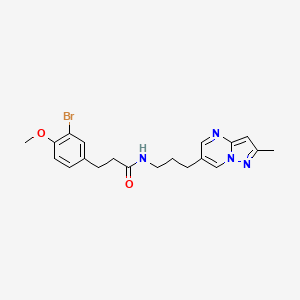 molecular formula C20H23BrN4O2 B2843826 3-(3-bromo-4-methoxyphenyl)-N-(3-(2-methylpyrazolo[1,5-a]pyrimidin-6-yl)propyl)propanamide CAS No. 1797183-32-4