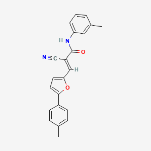 molecular formula C22H18N2O2 B2843830 (2E)-2-cyano-N-(3-methylphenyl)-3-[5-(4-methylphenyl)furan-2-yl]prop-2-enamide CAS No. 301177-18-4