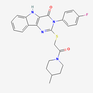 3-(4-fluorophenyl)-2-[2-(4-methylpiperidin-1-yl)-2-oxoethyl]sulfanyl-5H-pyrimido[5,4-b]indol-4-one