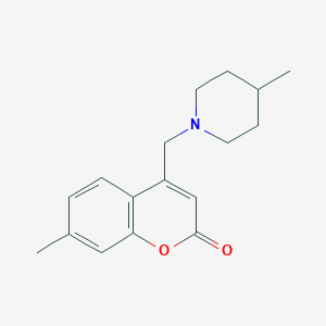 7-Methyl-4-[(4-methylpiperidin-1-yl)methyl]chromen-2-one