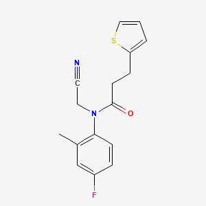 N-(Cyanomethyl)-N-(4-fluoro-2-methylphenyl)-3-thiophen-2-ylpropanamide