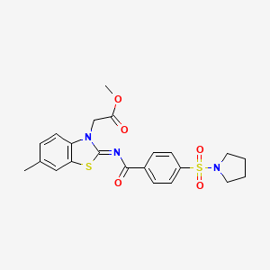 (Z)-methyl 2-(6-methyl-2-((4-(pyrrolidin-1-ylsulfonyl)benzoyl)imino)benzo[d]thiazol-3(2H)-yl)acetate