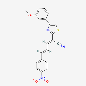 (2E,4E)-2-[4-(3-methoxyphenyl)-1,3-thiazol-2-yl]-5-(4-nitrophenyl)penta-2,4-dienenitrile
