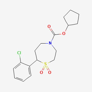 molecular formula C17H22ClNO4S B2843852 环戊基7-(2-氯苯基)-1,4-噻吩并[4,5-b]吡嗪-4-甲酸酯1,1-二氧化物 CAS No. 2176201-32-2