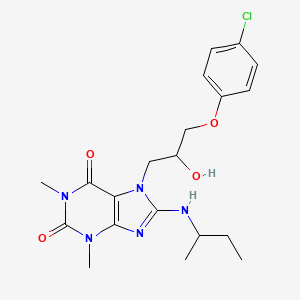 molecular formula C20H26ClN5O4 B2843858 8-(sec-butylamino)-7-(3-(4-chlorophenoxy)-2-hydroxypropyl)-1,3-dimethyl-1H-purine-2,6(3H,7H)-dione CAS No. 919020-72-7
