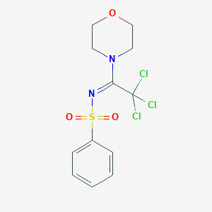 molecular formula C12H13Cl3N2O3S B284386 N-[2,2,2-trichloro-1-(4-morpholinyl)ethylidene]benzenesulfonamide 