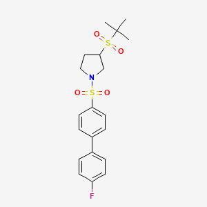 3-(Tert-butylsulfonyl)-1-((4'-fluoro-[1,1'-biphenyl]-4-yl)sulfonyl)pyrrolidine