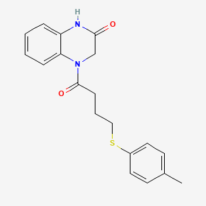 4-(4-(p-tolylthio)butanoyl)-3,4-dihydroquinoxalin-2(1H)-one