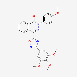 molecular formula C26H22N4O6 B2843877 2-(4-甲氧基苯基)-4-[3-(3,4,5-三甲氧基苯基)-1,2,4-噁二唑-5-基]邻苯二酮-1(2H)-酮 CAS No. 1207017-06-8
