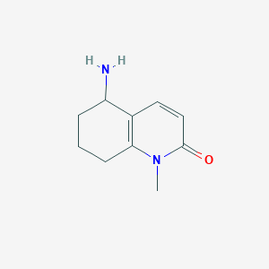 molecular formula C10H14N2O B2843890 5-Amino-1-methyl-5,6,7,8-tetrahydroquinolin-2(1H)-one CAS No. 1401025-73-7