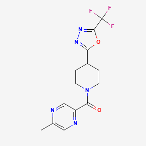 (5-Methylpyrazin-2-yl)(4-(5-(trifluoromethyl)-1,3,4-oxadiazol-2-yl)piperidin-1-yl)methanone
