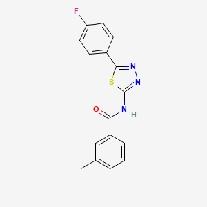 molecular formula C17H14FN3OS B2843897 N-[5-(4-氟苯基)-1,3,4-噻二唑-2-基]-3,4-二甲基苯甲酰胺 CAS No. 392243-54-8