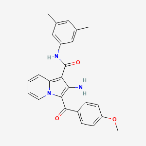 molecular formula C25H23N3O3 B2843901 2-amino-N-(3,5-dimethylphenyl)-3-(4-methoxybenzoyl)indolizine-1-carboxamide CAS No. 904266-34-8
