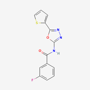3-fluoro-N-(5-(thiophen-2-yl)-1,3,4-oxadiazol-2-yl)benzamide