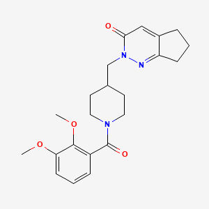 molecular formula C22H27N3O4 B2843906 2-[[1-(2,3-Dimethoxybenzoyl)piperidin-4-yl]methyl]-6,7-dihydro-5H-cyclopenta[c]pyridazin-3-one CAS No. 2320574-64-7