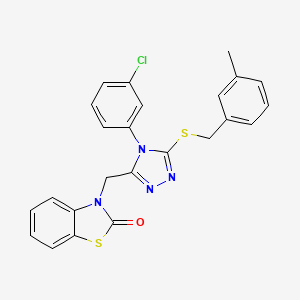 molecular formula C24H19ClN4OS2 B2843909 3-((4-(3-chlorophenyl)-5-((3-methylbenzyl)thio)-4H-1,2,4-triazol-3-yl)methyl)benzo[d]thiazol-2(3H)-one CAS No. 847403-54-7