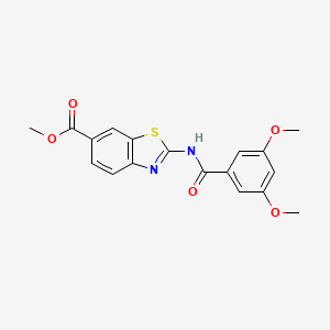 molecular formula C18H16N2O5S B2843911 Methyl 2-(3,5-dimethoxybenzamido)benzo[d]thiazole-6-carboxylate CAS No. 946276-79-5