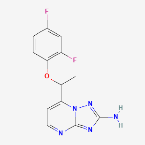 molecular formula C13H11F2N5O B2843921 7-[1-(2,4-Difluorophenoxy)ethyl][1,2,4]triazolo[1,5-a]pyrimidin-2-amine CAS No. 477864-98-5