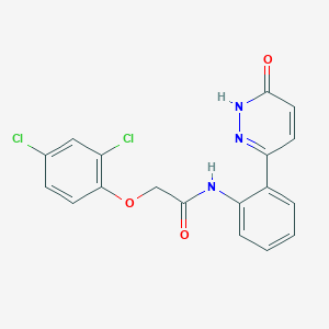 molecular formula C18H13Cl2N3O3 B2843933 2-(2,4-dichlorophenoxy)-N-(2-(6-oxo-1,6-dihydropyridazin-3-yl)phenyl)acetamide CAS No. 1428372-09-1