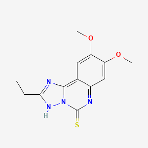 2-ethyl-8,9-dimethoxy[1,2,4]triazolo[1,5-c]quinazoline-5(6H)-thione