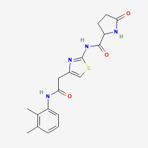 molecular formula C18H20N4O3S B2843945 N-(4-(2-((2,3-二甲基苯基)氨基)-2-氧代乙基)噻唑-2-基)-5-氧代吡咯烷-2-羧酰胺 CAS No. 1048678-38-1