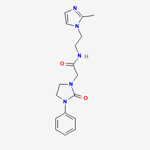 N-(2-(2-methyl-1H-imidazol-1-yl)ethyl)-2-(2-oxo-3-phenylimidazolidin-1-yl)acetamide