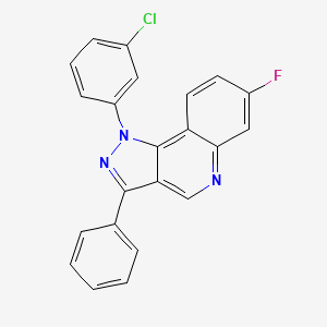 molecular formula C22H13ClFN3 B2843969 1-(3-氯苯基)-7-氟-3-苯基-1H-吡唑并[4,3-c]喹啉 CAS No. 901045-12-3