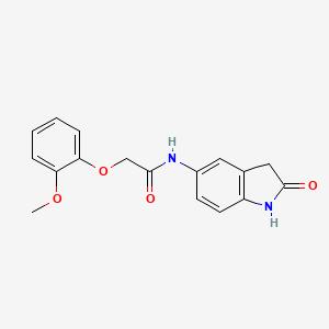 molecular formula C17H16N2O4 B2843972 2-(2-甲氧基苯氧基)-N-(2-氧代吲哚-5-基)乙酰胺 CAS No. 921562-47-2