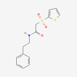 molecular formula C14H15NO3S2 B2843978 N-(2-苯乙基)-2-(噻吩-2-基磺酰)乙酰胺 CAS No. 1020970-16-4