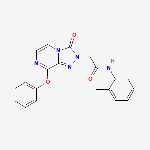 molecular formula C20H17N5O3 B2843979 2-(3-氧代-8-苯氧基-[1,2,4]三唑并[4,3-a]吡嗪-2(3H)-基)-N-(邻甲苯基)乙酰胺 CAS No. 1251599-89-9