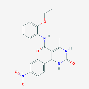 molecular formula C20H20N4O5 B2843985 N-(2-ethoxyphenyl)-6-methyl-4-(4-nitrophenyl)-2-oxo-1,2,3,4-tetrahydropyrimidine-5-carboxamide CAS No. 361182-31-2