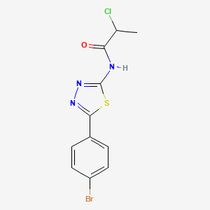 molecular formula C11H9BrClN3OS B2843990 N-[5-(4-溴苯基)-1,3,4-噻二唑-2-基]-2-氯丙酰胺 CAS No. 391862-87-6