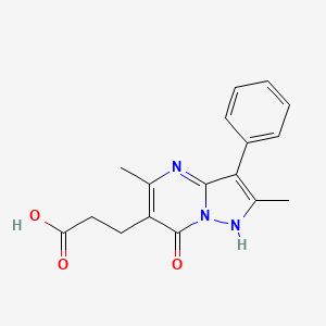 3-(2,5-Dimethyl-7-oxo-3-phenyl-4,7-dihydropyrazolo[1,5-a]pyrimidin-6-yl)propanoic acid