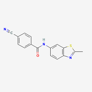 molecular formula C16H11N3OS B2843995 4-氰基-N-(2-甲基苯并[d]噻唑-6-基)苯甲酰胺 CAS No. 312917-21-8