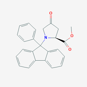 molecular formula C25H21NO3 B028440 Methyl (2S)-4-oxo-1-(9-phenylfluoren-9-yl)pyrrolidine-2-carboxylate CAS No. 160882-76-8