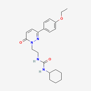 molecular formula C21H28N4O3 B2844000 1-cyclohexyl-3-(2-(3-(4-ethoxyphenyl)-6-oxopyridazin-1(6H)-yl)ethyl)urea CAS No. 1020974-94-0
