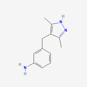 molecular formula C12H15N3 B2844011 3-[(3,5-dimethyl-1H-pyrazol-4-yl)methyl]aniline CAS No. 1573547-06-4