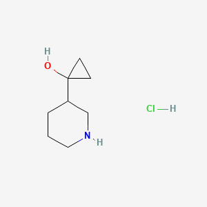 molecular formula C8H16ClNO B2844012 1-(3-哌啶基)环丙醇盐酸盐 CAS No. 2009013-80-1